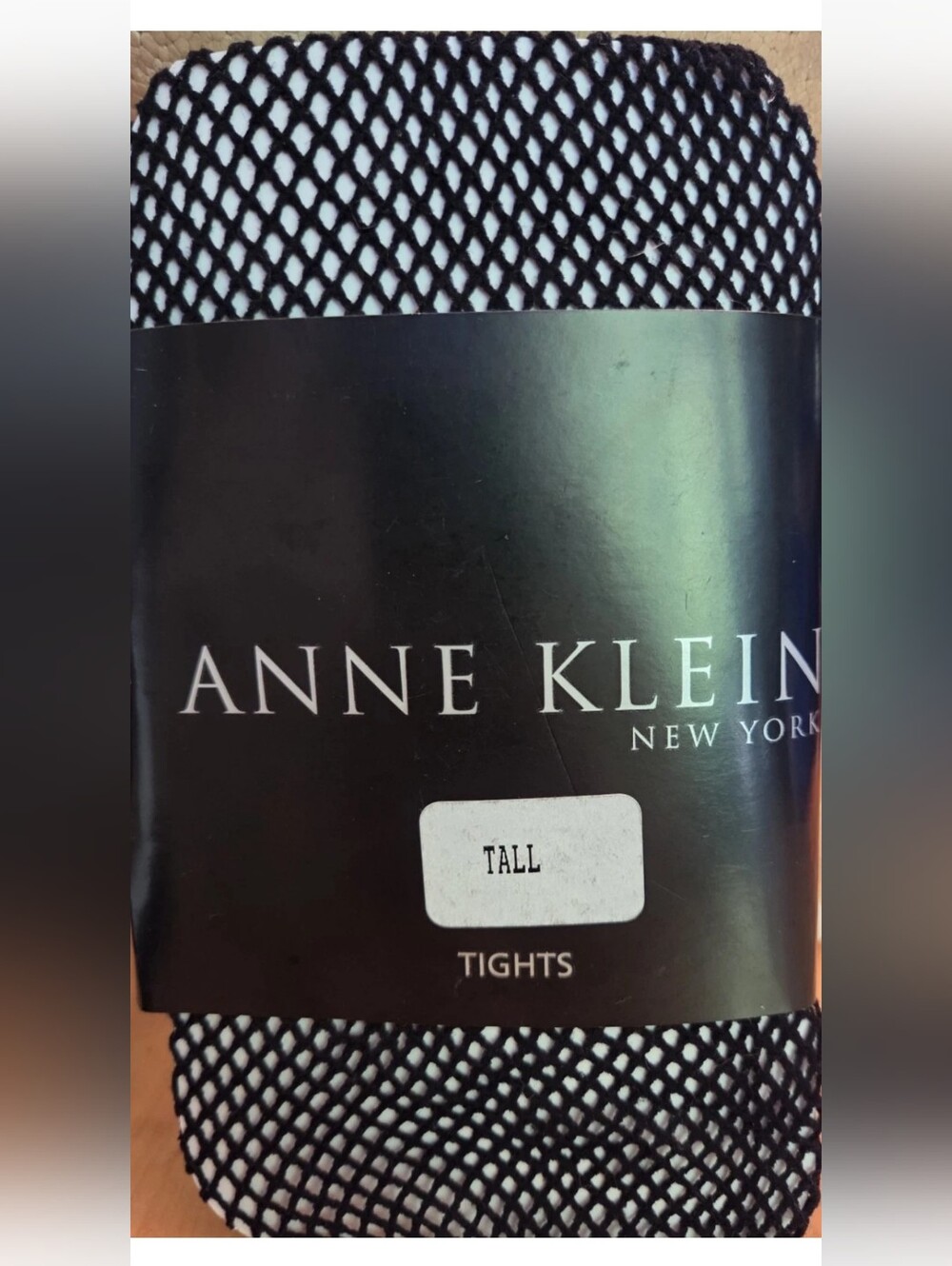 Fishnet Black NEW NOS Pantyhose Size TALL 5'6-6' 145-195 lbs USA made Anne Klien